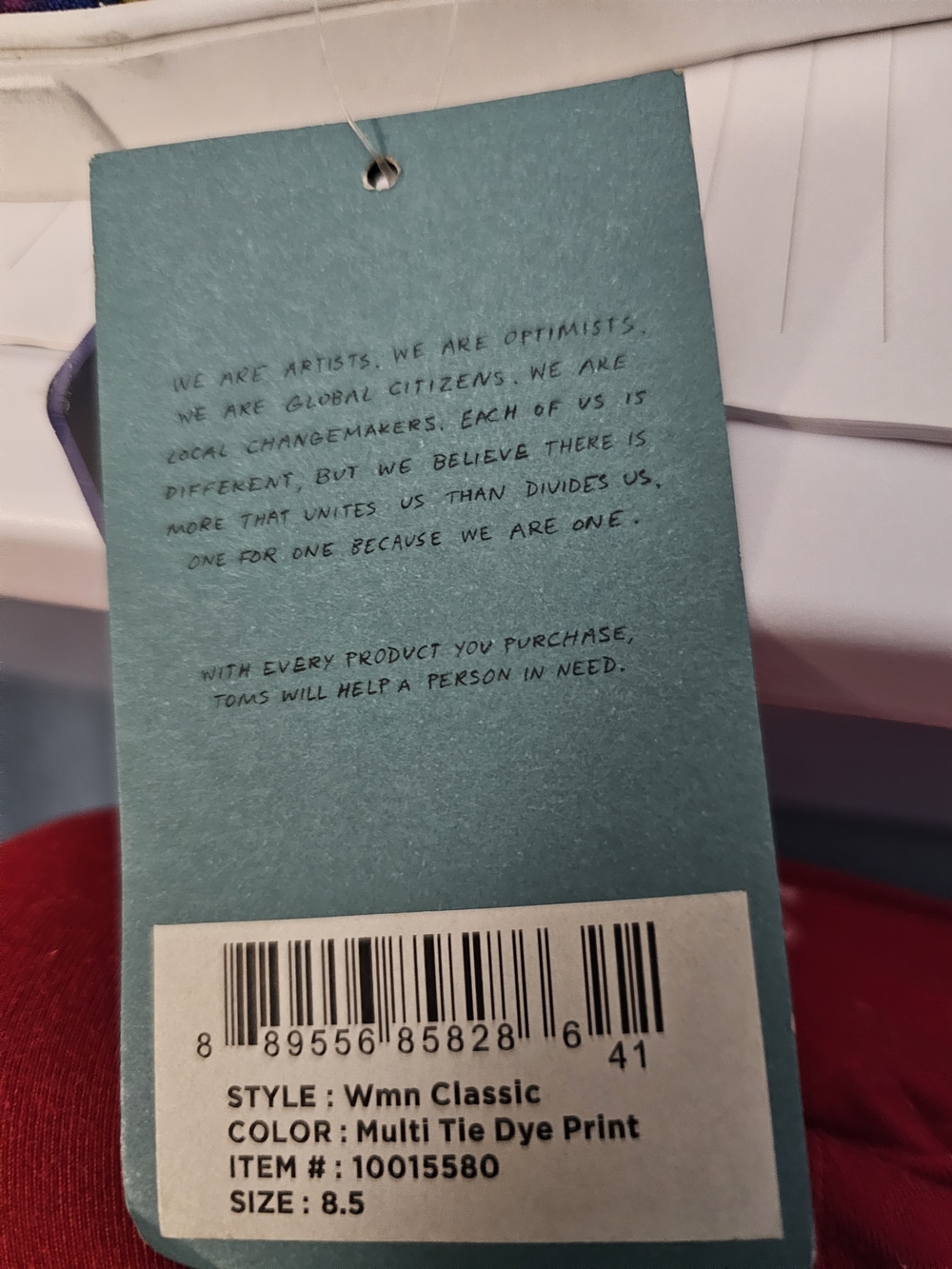 TOMS Women’s Tie-Dye Canvas Slip-Ons - Multi NWOT - Picture 6 of 7
